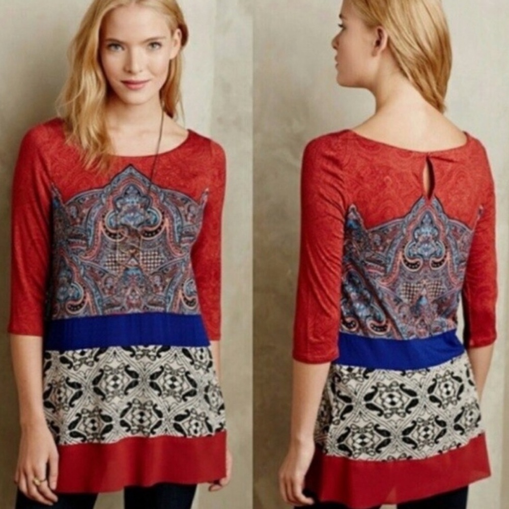 Anthropologie Akemi + Kim Gia Paisley  Tunic Top